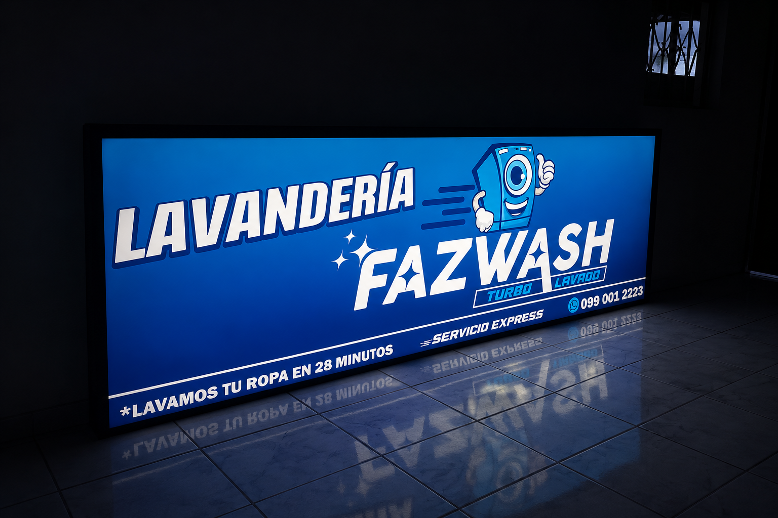 Lavandería FazWash — Caja de luz iluminada