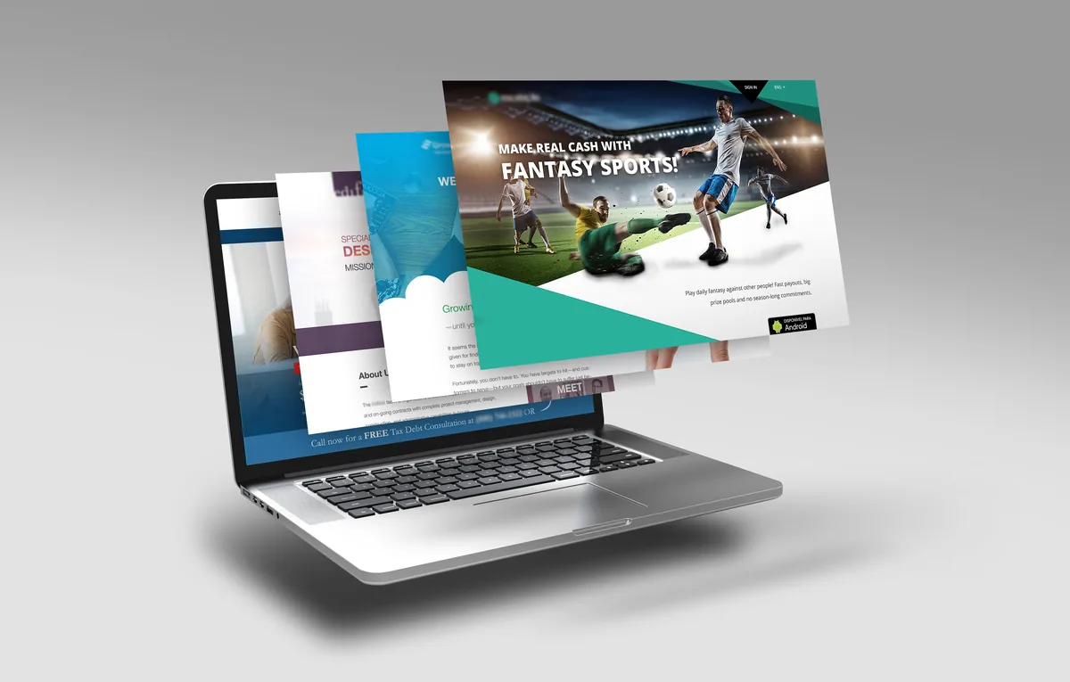 Diseño de páginas web — mockup de sitio corporativo
